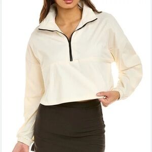 WeWoreWhat off white pullover cropped quarter zip top size XL